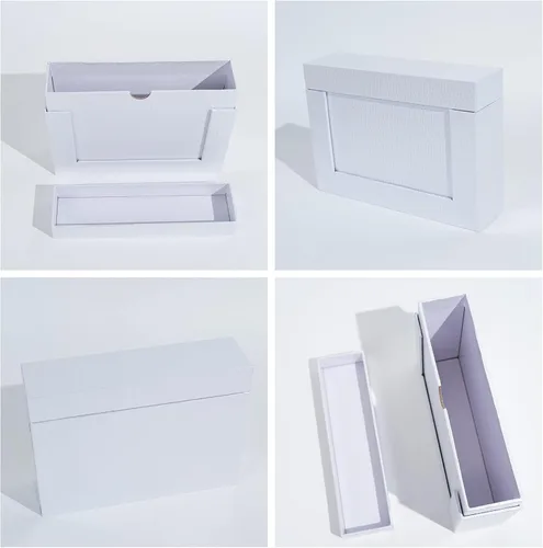 Miniatura 5 de Caja de almacenamiento de 5 x 7, cajas de cartón para fotos de familias pequeñas y parejas, cajas de regalo, color blanco plateado