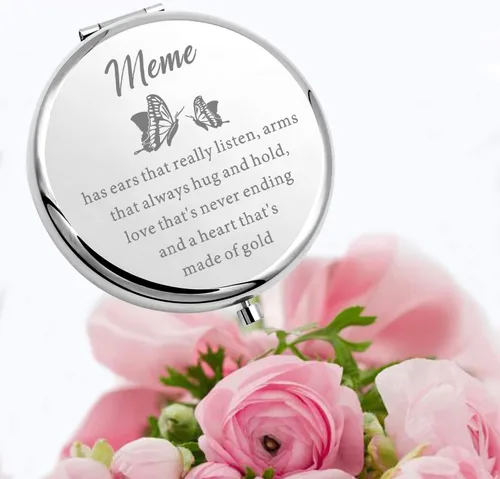Miniatura 5 de Lywjyb Birdgot Meme - Espejo de maquillaje compacto para abuela, regalo de cumpleaños de nieta y nieto