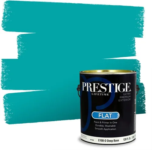 Miniatura 201 de Prestige Paints. - Base y pintura para exteriores en un solo galón, 1 galón. plano, comparable con Sherwin Williams Topsail. SW6799-PCM