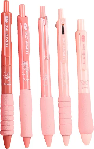 Miniatura 23 de 4 bolígrafos retráctiles estéticos de gel de agarre suave, tinta negra, bolígrafos de escritura con punta fina lisa de 0.020 in, suministros
