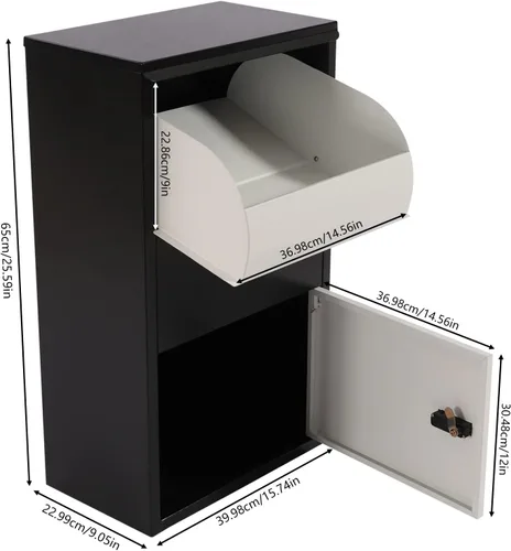 Miniatura 2 de Caja de puerta resistente para alquiler, depósito y llaves, buzón de bloqueo, buzón de correo, caja de seguridad con cierre, ranuras de correo