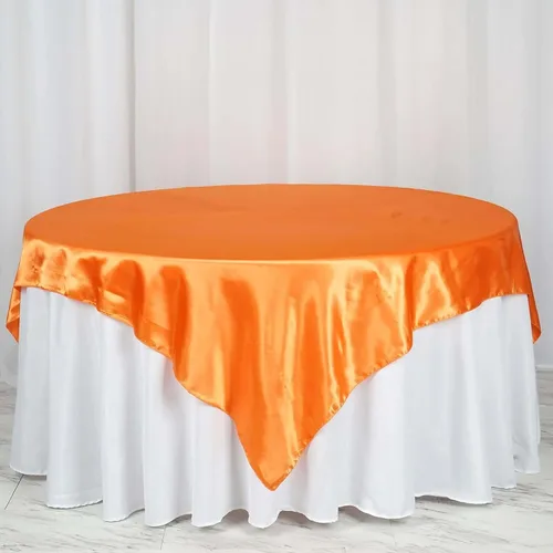 Miniatura 15 de Efavormart Paquete de 5 Sobremanteles Cuadrados de Satén de 60" para Decoraciones de Mesa de Bodas, Catering y Fiestas, Cubierta de Mantel Negro
