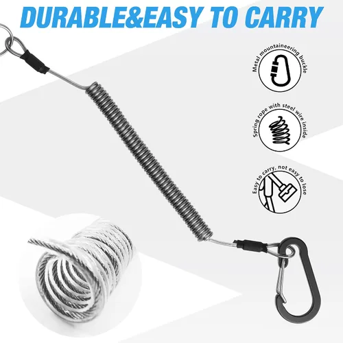 Miniatura 8 de FLISSA Fish Gripper, Fish Lip Grip Tool with Carabiner and Spring Anti-Lost Rope, Durable Stainless Steel Fish Grabber Gripper, Lightweight Holder
