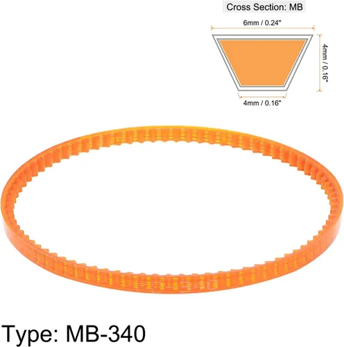 Miniatura 2 de HARFINGTON 2 unids Serie MB Cinturones de máquina de coser estándar MB340 Motor Triángulo V-Belt con un solo diente para máquina de coser eléctrica