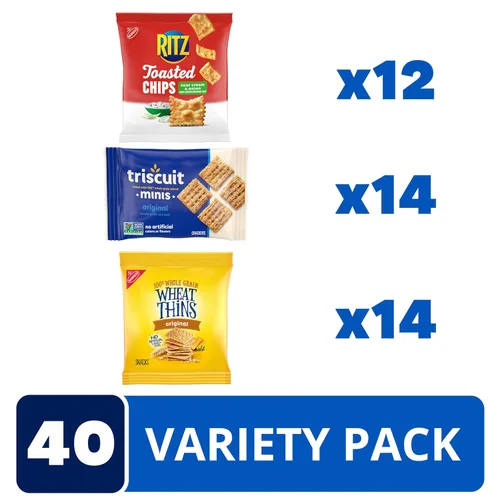 Miniatura 3 de Paquete Variado de Galletas Nabisco, Chips Tostados RITZ, Bocadillos Wheat Thins de Galletas de Trigo Integral de Grano Entero y Galletas Veganas