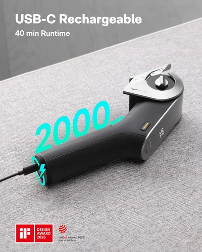 Miniatura 7 de HOTO EdgeFlow - Tijeras eléctricas inalámbricas, hoja de titanio autoafilable, cortador de cartón eléctrico de pantalla inteligente, modo de impulso