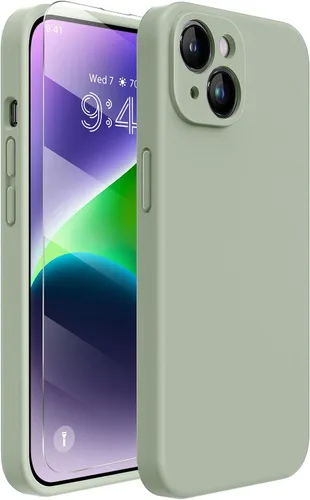 Miniatura 28 de Miracase Funda diseñada para iPhone 13, con protector de pantalla de vidrio templado, forro de microfibra suave antiarañazos, funda de goma