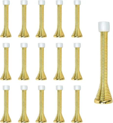 Miniatura 21 de KISEER Paquete de 12 topes de puerta de resorte de 3 1/4 pulgadas, flexibles y resistentes, con puntas de parachoques de goma a prueba de óxido