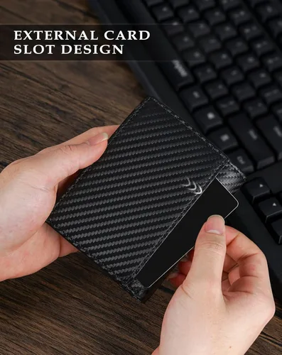 Miniatura 22 de Swallowmall AirTag Billetera para hombre con bloqueo RFID, de piel auténtica, plegable, para AirTag con 1 ventana de identificación, 13 tarjeteros