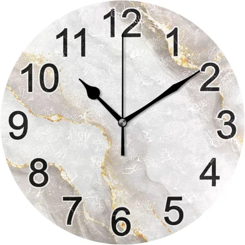 Miniatura 8 de Reloj de pared con azulejos de limones mediterráneos, sin tictac, silencioso, reloj de cocina grande, funciona con pilas, 10 pulgadas