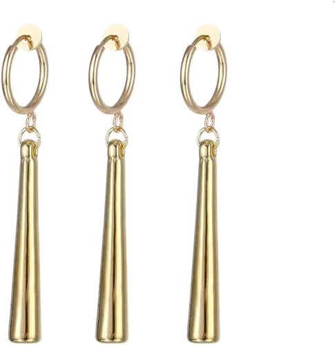 3 aretes dorados de clip de anime para cosplay, aretes Zoro para mujeres y hombres, aretes colgantes para cartílago