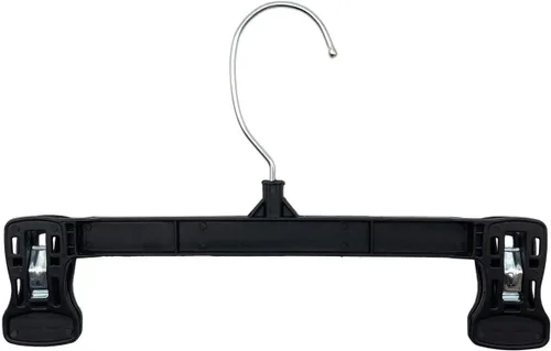 NAHANCO 6010B - Percha de plástico para falda/holgura, 10 pulgadas, color negro (paquete de 200)