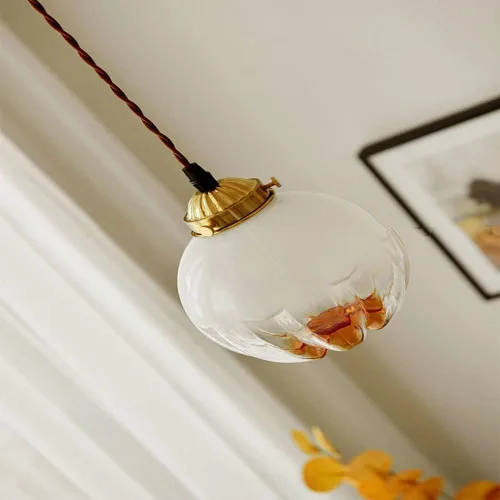 Miniatura 2 de Genérico Araña moderna, LED moderna lámpara de araña de estilo japonés esférico degradado de vidrio medieval retro flor brote en forma de rama sala