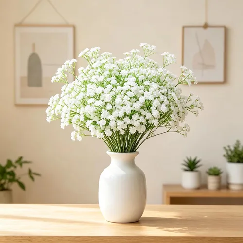 Miniatura 5 de Ramo de gypsophila artificial de 18 piezas de flores artificiales de aliento de bebé, arreglo floral para centros de mesa de boda y decoraciones