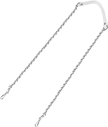 Miniatura 35 de Uxcell Correa de cadena plana de hierro de cuero de 39 pulgadas para bolso de mano, mango de reemplazo de hombro, negro con cadena dorada