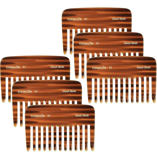 Miniatura 14 de Giorgio G51 Peines Desenredantes de Grafito para Bolso de Viaje Pequeño, Peine de Bolsillo de Dientes Anchos para Cabello Grueso Rizado Ondulado.