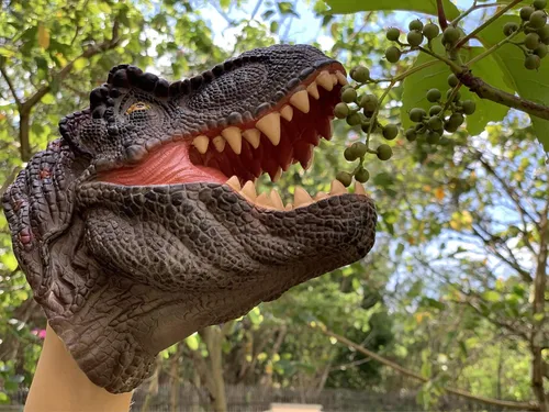 Miniatura 5 de Gemini&Genius Juguetes de dinosaurio Tyrannosaurus Rex marionetas de mano grandes de goma suave T-Rex cabeza de mano marioneta de mano juguetes