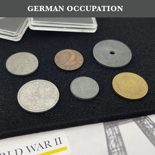 Miniatura 3 de Moneda Mundial de la Segunda Guerra Mundial - 6 monedas utilizadas durante la Segunda Guerra Mundial por los alemanes en los territorios que