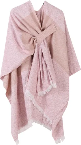 Miniatura 91 de Poncho chal para mujer, suéteres suaves y cálidos para mujer, parte delantera abierta, poncho de viaje para otoño, invierno y primavera