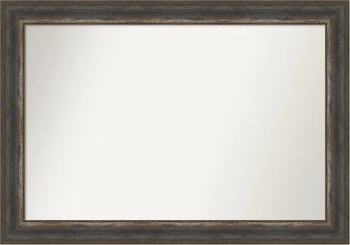 Miniatura 84 de Amanti Art Espejo de baño marrón para sobre el fregadero, 25 x 25 pulgadas, hecho a medida, espejo de tocador cuadrado marrón medio, marco de madera