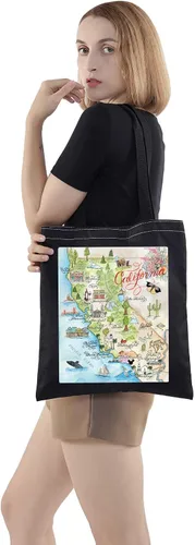 Miniatura 4 de WZMPA Bolsa de mano del estado de California, regalo de viaje, bolsas de comestibles reutilizables para vacaciones, mercancía de viaje