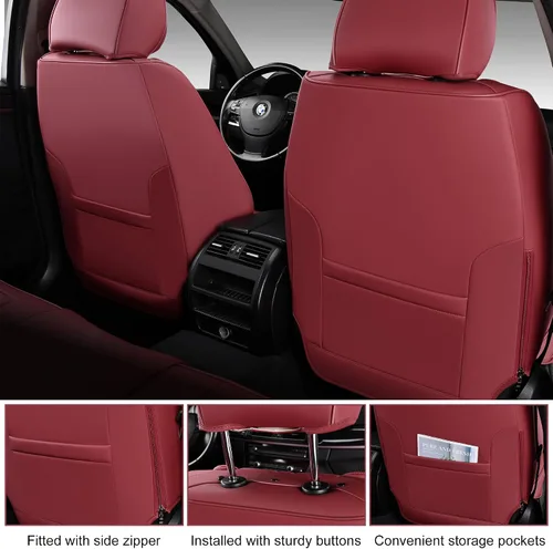 Miniatura 4 de BWTJF Fundas de asiento de automóvil gris, juego completo, fundas universales delanteras y traseras para automóviles, protectores impermeables
