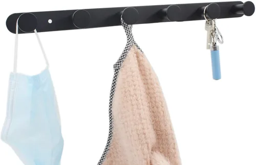 Perchero de pared de acero inoxidable, resistente para colgar en la entrada, estante multiusos con 6 ganchos para dormitorio, baño, pasillo, garaje,