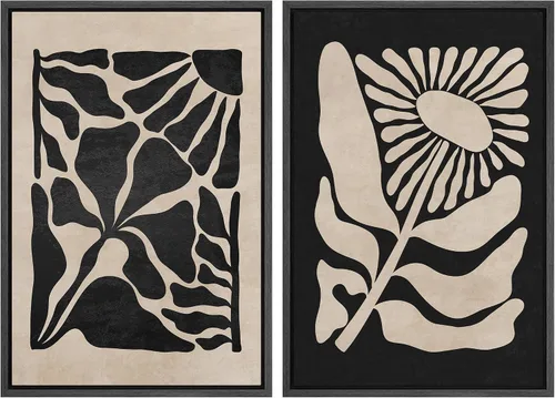 Miniatura 12 de SIGNWIN Lienzo enmarcado para pared, juego de arte sereno de paisaje de pantanos, ilustración rústica, arte moderno, minimalismo, decorativo
