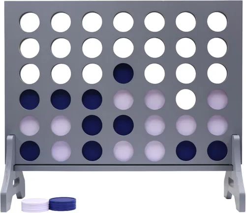 Miniatura 93 de Juego gigante 4 en una fila para familia y adultos – Tailgating Pros Jumbo de madera gris cuatro en una fila juego de patio para interiores