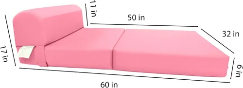 Miniatura 5 de D&D Futon Furniture Cama plegable de espuma para silla de dormir, sofá cama portátil para invitados, 6 x 32 x 70 pulgadas, color rosa