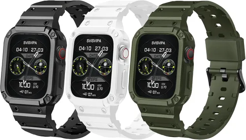 Miniatura 18 de Correa con funda compatible con Apple Watch de 1.614 pulgadas, 1.575 pulgadas, 1.496 pulgadas, iWatch Series 8 7 SE 6 5 4 3 2 1, correa deportiva