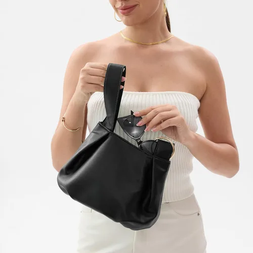 Miniatura 7 de Bolso de mano para mujer, de piel vegana, suave, con asa superior, bolso pequeño
