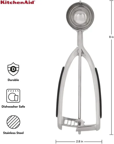 Miniatura 3 de KitchenAid Juego de 3 cucharas para masa de galletas, color negro