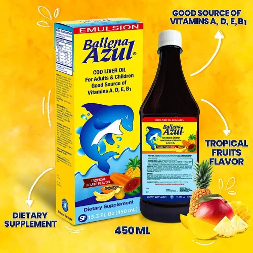 Miniatura 3 de Ballena Azul Aceite de Hígado de Hígado de Bacalao para Adultos y Niños, Aceite de Hígado de Bacalao para Adultos y Niños, Buena Fuente