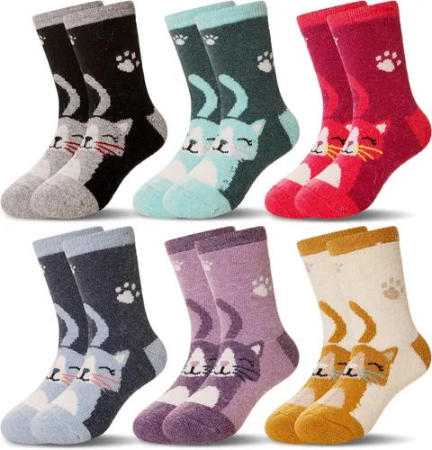 Miniatura 13 de Eocom 6 pares de calcetines de invierno cálidos de lana para niños y niñas