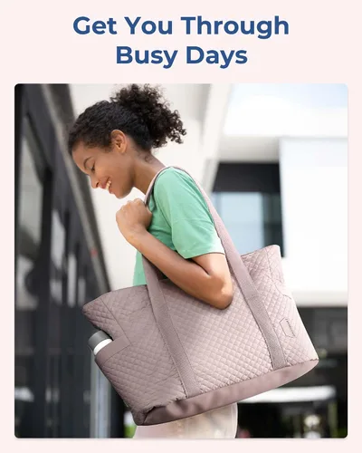 Miniatura 6 de BAGSMART Bolsa grande para mujer, bolsa de hombro de viaje con asa superior con hebilla para esterilla de yoga para gimnasio, trabajo, viajes