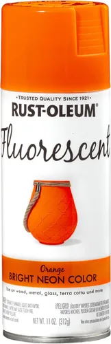 Rust-Oleum 342568 – Pintura en aerosol fluorescente especial, 11 onzas, naranja Naranja fluorescente
