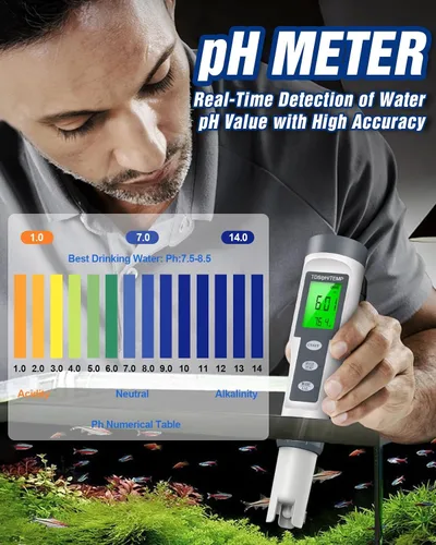 Miniatura 3 de Medidor de pH digital 3 en 1 con función TDS y temperatura, rango de medición de pH 0-14, precisión 0.01 de alta precisión, compensación automática