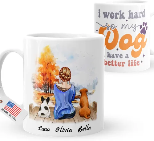 Miniatura 11 de Taza personalizada para hombres amantes de perros - Regalos personalizados con perros para el Día del Padre para el cumpleaños del esposo, San