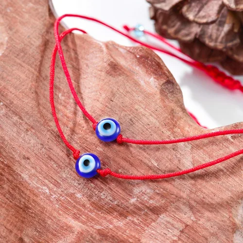 Miniatura 3 de Shonyin Juego de pulseras de mal de ojo hecho a mano con tarjeta pulsera de cuerda roja amuleto de la suerte para mujeres hombres familiares y amigos