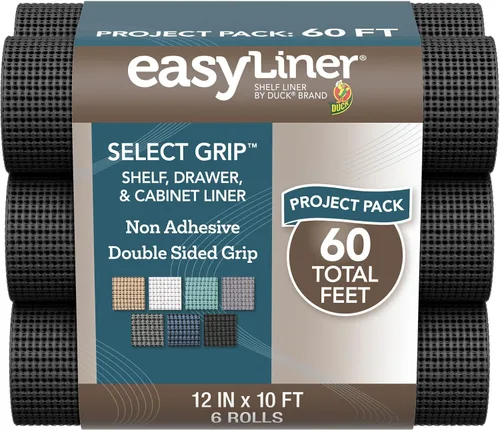 Miniatura 33 de EasyLiner Select Grip Revestimiento para Estantes - Fácil de Instalar y Cortar a Medida - Antideslizante, Sin Adhesivo, Revestimiento para Cajones
