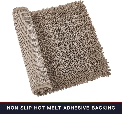 Miniatura 60 de Walensee Alfombra de baño antideslizante (24x17 pulgadas, rosa polvoriento) absorbente de agua, súper suave, lanuda de felpilla, lavable a máquina