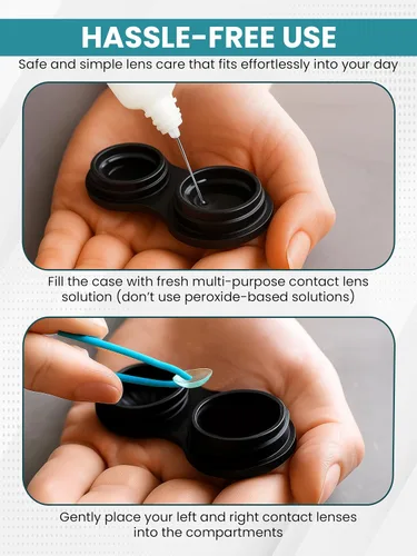 Miniatura 4 de SPORTS WORLD VISION Estuches de lentes de contacto divertidos de temporada Bee Cute Screw Top Almacenamiento de viaje Caja de lentes de contacto L/R