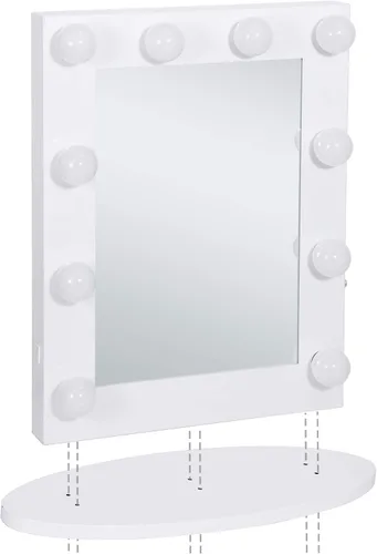 Miniatura 6 de Hollywood Espejo de tocador con luces, espejo de maquillaje de pie con 12 bombillas LED para vestidor y dormitorio, blanco, iluminación de 3