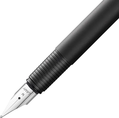 Miniatura 3 de Lamy Pluma estilográfica negra cp1 - pluma estilográfica minimalista en elegante cuerpo de metal - con clip acolchado de acero inoxidable y punta