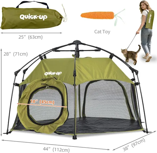 Miniatura 5 de Catio Outdoor Cat Enclosure Cat Tent with 2 Doors, Waterproof & Portable, Mesh Wall, Connectable to Play Tunnels,Indoor/Outdoor Cats Enclosed