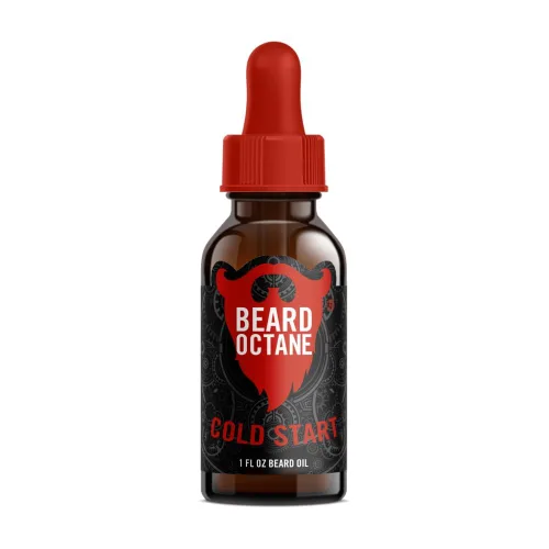 Beard Octane Aceite para barba para hombres – Inicio en frío (menta, árbol de té, eucalipto) – Suaviza y acondiciona las barbas secas con argán y