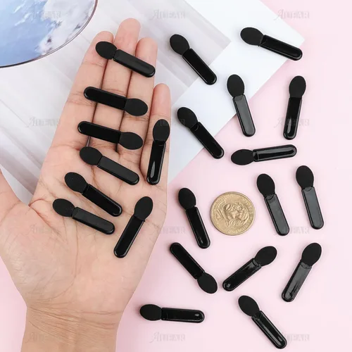 Miniatura 4 de AUEAR, Paquete de 50 pinceles desechables para sombra de ojos, aplicadores de esponja ovalada con punta ovalada, brocha de doble cara, herramienta