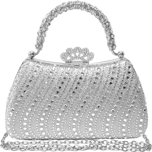 Miniatura 7 de Bolsos de mano con diamantes de imitación para mujer, bolso formal de noche con diamantes brillantes para cóctel, graduación, fiesta, boda