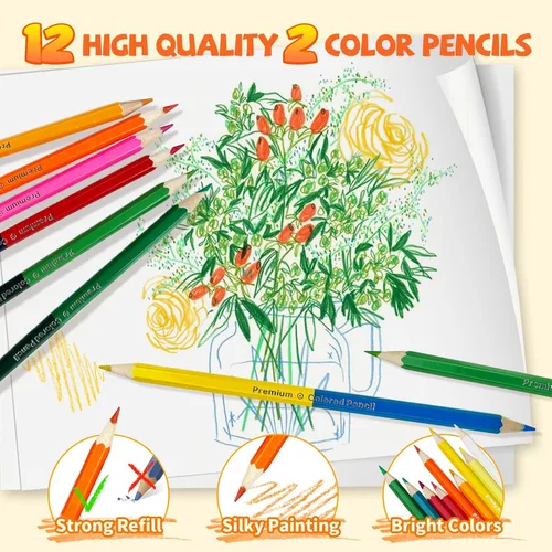 Miniatura 6 de Cokiki Kit de arte de 184 piezas para niños de 6 a 12 años, juego de dibujo definitivo con pasteles al óleo, crayones, pasteles de acuarela y bloc